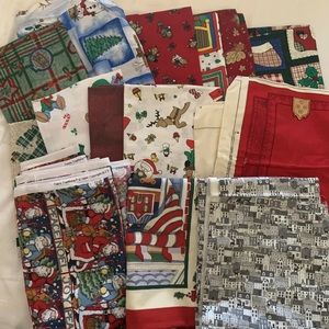 Fabric Yardage Lot Quilters Destash Quilting Cotton Christmas Holiday 3lbs 2oz
